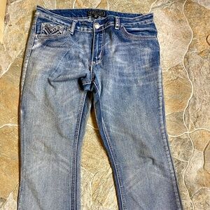 Cato premium blue jeans size 14 sequined pockets